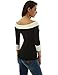 PattyBoutik Women Contrast Color 3/4 Sleeve Blouse (Black and Ivory Small)