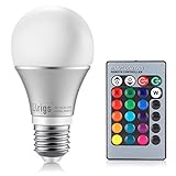 Elrigs A19 Color Changing LED Bulb E26 Base RGB + 5W (40W Equivalent) Cool White (6000K), 230° Beam Angle, Remote Controller Included