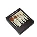 BeautyCoco 5 Pcs Oval Makeup Brush Set Professional Foundation Contour Concealer Blending Cosmetic Brushes with Gift Box (Black)