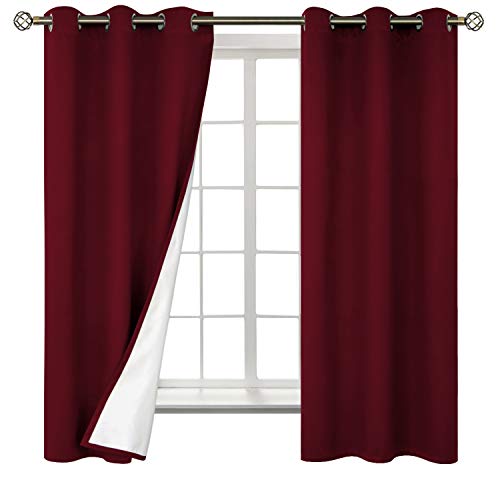 Bgment Total Blackout Curtains With Coated Lining Grommets Thermal Insulated Room Darkening Curtain For Bedroom And Living Room 38 X 63 Inch 2 Panels Dark Red Pricepulse