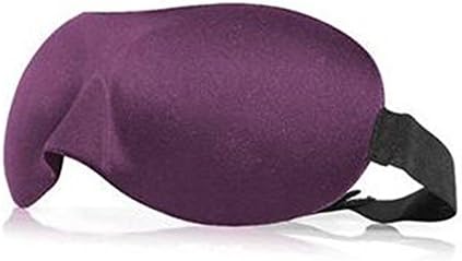 Sleep Eye Mask Contoured 3d Velcro Adjustable Elastic Strap 8.5*23cm Breathable (purple)