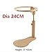 BWRMHME Sit-On Embroidery Frame Table Solid Wood Embroidery Lap Stand Embroidery Hoop Stand Cross Stitch Rack with 9.5Inch Hoop