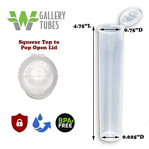 W Gallery 1000 Clear 116mm Tubes, Pop Top Joints Are