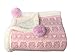 effe bebe Snow Owl Cotton Knit Sherpa Baby Blanket 30”x40” (Light Pink)