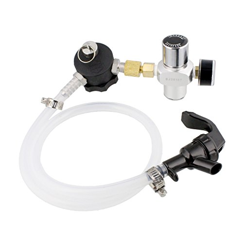 Mini Growler Dispenser - CO2 Regulator for Draft Beer Keg w/ 2 Ft Hose and Spout for Beverage Dispenser Keg Tapping Kit