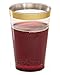 Gold Plastic Clear Cups ~12 oz. 50 Pack ~ Disposable Party Cups with Gold Rim ~ Fancy Wedding Tumblers ~ Elegant Party Supplies & Decorations ~ Gold Rimmed Cups