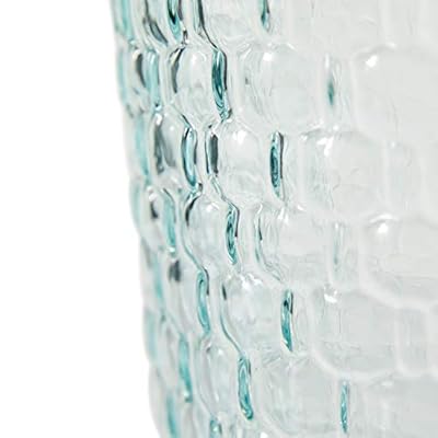 Deco 79 Recycled Glass Handmade Spanish Vase with Bubble Texture, 10" x 10" x 17", Blue 41tDOkINzRL