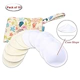 Teamoy 10Pcs Pack Reusable Nursing Pads, Organic Bamboo Breastfeeding Pads with Wet Bag, Ultra-soft, Absorbent and Leak-proof, Perfect for Baby Shower Gift
