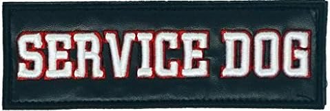 3D Embroidered Service Dog Patch Label Tag For Dog Harness and Collar or Vest backed with VELCRO Brand Backing - Two 1" x 2.75" Patches - by 101 Outlets