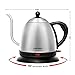 Chefman Electric Kettle,Gooseneck Pour Over Style Water Boiler, 360 Degree Cordless Rotating, Rapid Boil & Strix Control – Stainless Steel , 1 Liter