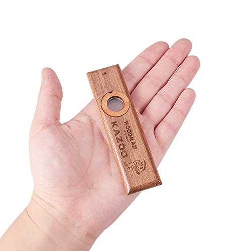 WANDIC Kazoos, 1 Pc Wooden Kazoo Musical Instrument Ukulele Guitar Partner Wood Harmonica for Kids and People Hum Song - Thumbnail 5