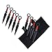 Perfect Point PP-060-9 Throwing Knife Set with Nine Knives, Black Blades, Red Cord-Wrapped Handles, 6-1/4-Inch Overall