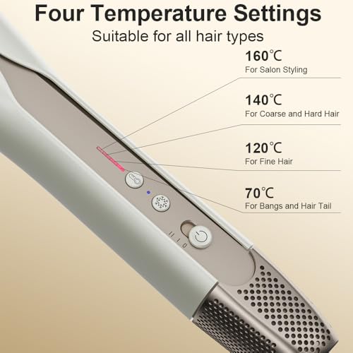 Airbot Hyperstrait 3in1 Hair Straightener&Dryer&Brush, 100 Million Plasma Care Comb & Dry & Straighten, For Beautiful Soft Hair, Fast Heating&4 Temp Settings, Smart Power Off, HD218, Gold