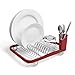 Umbra Sinkin Drying Rack – Dish Drainer Caddy with Removable Cutlery Holder topder Fits in, Over Sink or on Counter top, Medium, Red/Nickel