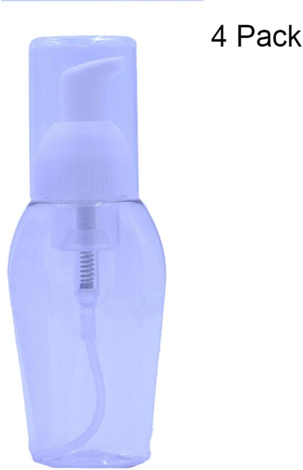 BELUPAID Foaming Bottles 4 Pack Soap Dispenser Foaming Pump BPA-Free Plastic Refillable Portable Travel Liquid Soap Bottle 80 ml/2.8 oz Size Curve Bottle (Colorless)