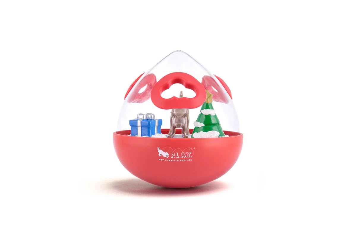 P.L.A.Y Wobble Ball Interactive Treat Toy_Red