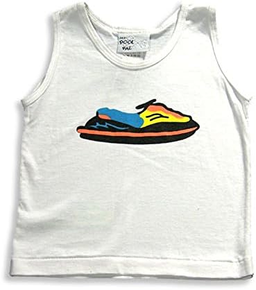 My Pool Pal - Baby Boys Wave Runner Tank Top, White 17898-4T
