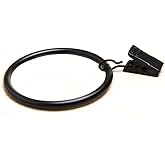 Coideal Large Curtain Rings with Clips, 10 Pack 2.5 Inch XL Extra Rustproof Strong Metal Decorative Drapery Window Curtain Hoops Clip Ring Fit Up to 2 Inch Rod (Vintage Black)