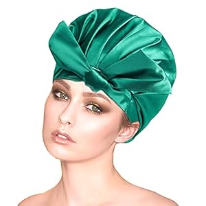 Double Layer Large Shower Caps Bowknot Bath Hair Cap Reusable Waterproof Ribbon Turban Sleep Cap Adjustable Bath Cap…