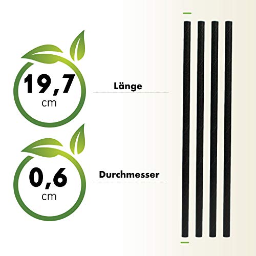 Kögler - 500 Stück Strohhalme aus Papier in schwarz (100% recycelbar) - Natur Einweg Trinkhalme biologisch abbaubar… – Bild 7