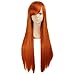 COSPLAZA Cosplay Wigs Straight Long Orange Anime Hair Synthetic Wig