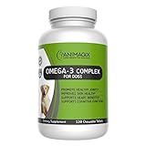 100% Natural Dog Fish Oil 457mg with Rich Omega 3 (18% EPA, 12% DHA), CoQ10 - Promote Healthy Bone, Joint, Brain and Shiny Coat - 120 Tasty Chewable Tablets For Your Lovely Dogs