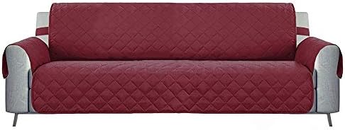 PengXiang Pet Sofa Slipcover, Anti-Slip Reversible Couch Furniture Protector Cover - Sofa(3 seater), Wine Red