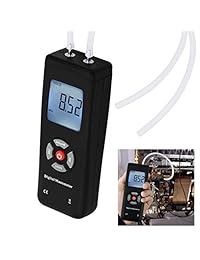 Manómetro de mano digital HVAC de vacío de aire medidor de presión diferencial de gas, 11 unidades con retroiluminación, ± 13,78 kPa ± 2 PSI, sistema de medición de aire acondicionado de 1 a 2 tubos