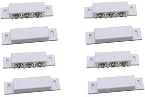 bnafes 4Sets MC-31B Magnetic Reed Switch Wired Surface Mount Normally Open Closed NC NO Door Contact Sensor Alarm Magnetic Door Switch White
