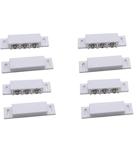 BNYZWOT MC-31 Surface Mount Wired Magnetic Reed Switch – NC Door Contact Sensor, White, 10-Pack For Windows & Doors