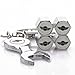 4Pcs Chrome Wheel Tire valve stems & Caps with Wrench Key Chain (For BMW Mini Cooper)