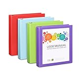 1.5'' 3 Ring Binder, 4 Pack (Assorted Bright)