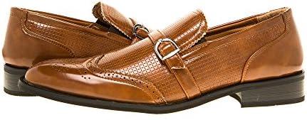 Quentin Ashford Mens Brogue Shoe -Single Monk Strap, Slip On, Wing Tip Toe