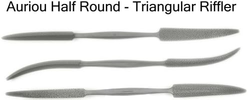 Auriou Half Round/triangular Riffler Rasp for Wood 10in. Grain 10