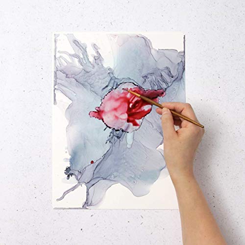 White Alcohol Ink Paper - 25 Sheets Pixiss Heavy Weight Art Paper for Alcohol Ink & Watercolor - Extra Smooth Synthetic Paper A4 8x12 inches, 300gsm