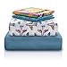 Chital Full Bed Sheets for Boys | 4 Pc Kids Bedding Set | Airplane Print | 1 Flat & 1 Fitted Sheet, 2 Pillow Cases | Durable Super-Soft, Double-Brushed Microfiber | 15” Deep