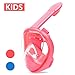 Greatever 2021 New Full Face Snorkel Mask for Kids,Foldable 180 Degree Panoramic View Easy Breathing Snorkeling Set with Detachable Camera Mount, Anti-Leak & Anti-Fog Design (BL-Pink)