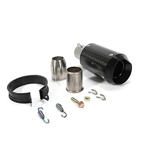 Universal Carbon Fiber Muffler Exhaust Pipe 38~51mm Motorcycles ATV Exhaust Silencer Muffler Pipe Slip-On Scooter Racing Motorcycle Exhaust Muffler Silence Silencer Black