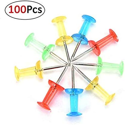 100Pcs Push/Drawing Multi Color Iron Nail with Plastic Head Pins (Set of 100 Pcs in 2 Plastic Boxes)