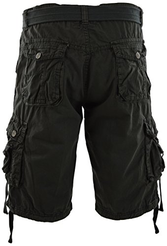 ChoiceApparel Mens Cargo Shorts with Belt (Many Pockets) (32, 101-Charcoal)