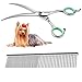 LovinPet Pet Grooming Scissors Professional Dog Cat Grooming Shears With Round Blunt Tip Stainless Steel, Dog Curved Scissors for Grooming Cats Dogs Grooming Tools With Comb