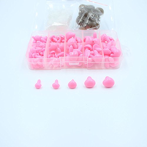 1box(100pcs) 5 Sizes Plastic Safety Nose Pink Triangle for D