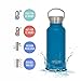 MIRA 17 Oz Stainless Steel Vacuum Insulated Water Bottle | Thermos Keeps Drink Cold for 24 hours & Hot for 12 hours, Doesn't Sweat | Large Powder Coated Flask with 2 Lids | Hawaiian Blue