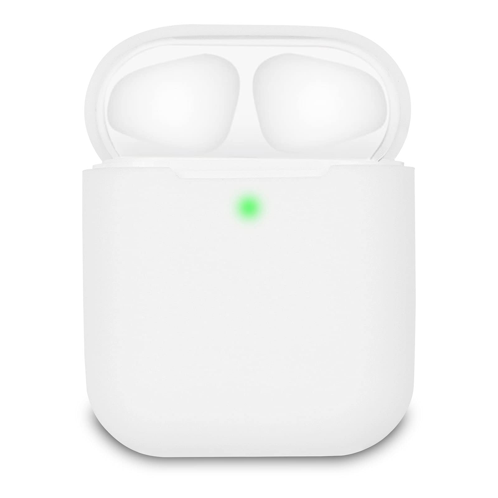 KOKOKA Case Cover Compatible with AirPods 2, Silicone Shockproof Case Cover for Airpods 2 [Front LED Visible][Support Wireless Charging] White