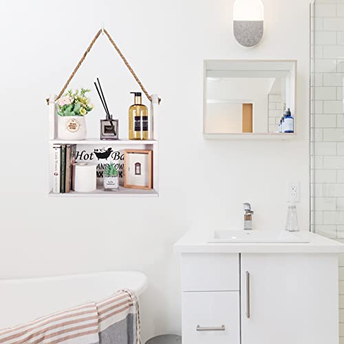 Bathroom Wall Shelf Over Toilet, 2 Tier Rustic Wooden Bathroom Decor Organizer for Toilet Paper Holder Storage, Restroom Storage Shelves, Bottles Towel Organiser Rack (Seat&Bath)