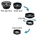 Ninewell 3 in 1 Camera Lens Kit Clip-On 180 Degree Supreme Fisheye + 0.65X Wide Angle + 10X Macro Lens for for iPhone 6S 5S 4S Samsung Galaxy HTC Android and All Other Smartphones