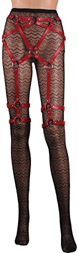 Women's Garter Belts Waist Cincher Punk O-Rings Stud Elastic Cage Harness Adjustable - Four Rings