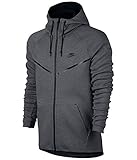 NIKE Mens Sportswear Tech Fleece Windrunner Hooded Sweatshirt Carbon Heather/Black 805144-091 Size Medium