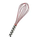 MacKenzie-Childs Silicone Large Whisk - Stainless Steel Body With Enamel Courtly Check Print And Silicone Wire Ballon, Red - Cooking Utensil