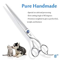 8" Straight Dog Grooming Scissors Long Pets